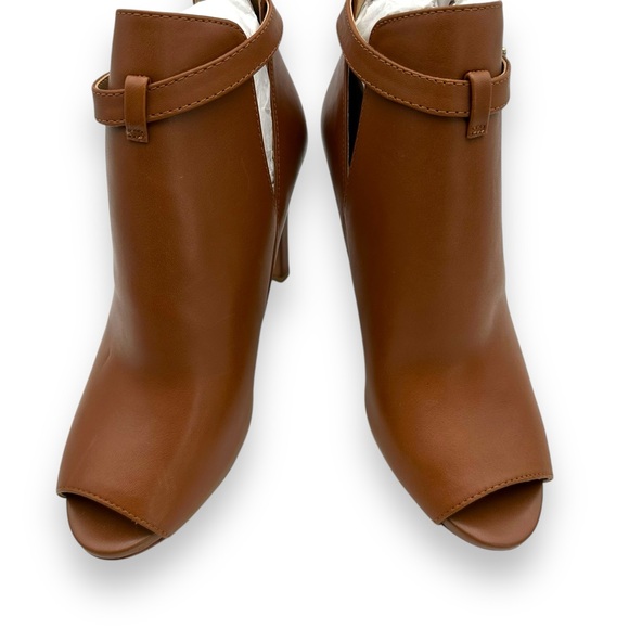 NEW MICHAEL MICHAEL KORS Lawson Booties NWOB Boots Tan Luggage Tan Open Toe NWT - Picture 9 of 13